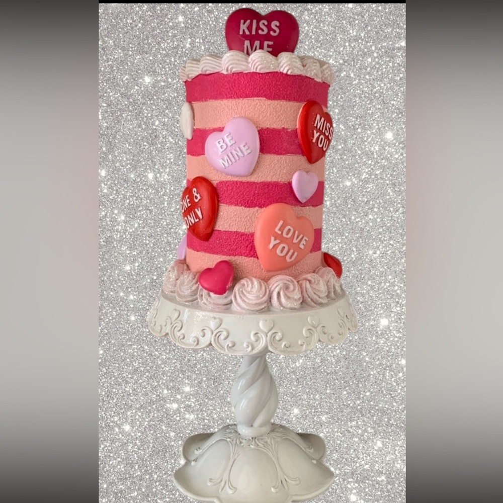 Love and Cupcakes Conversation Hearts Valentine’s day Cake Decor